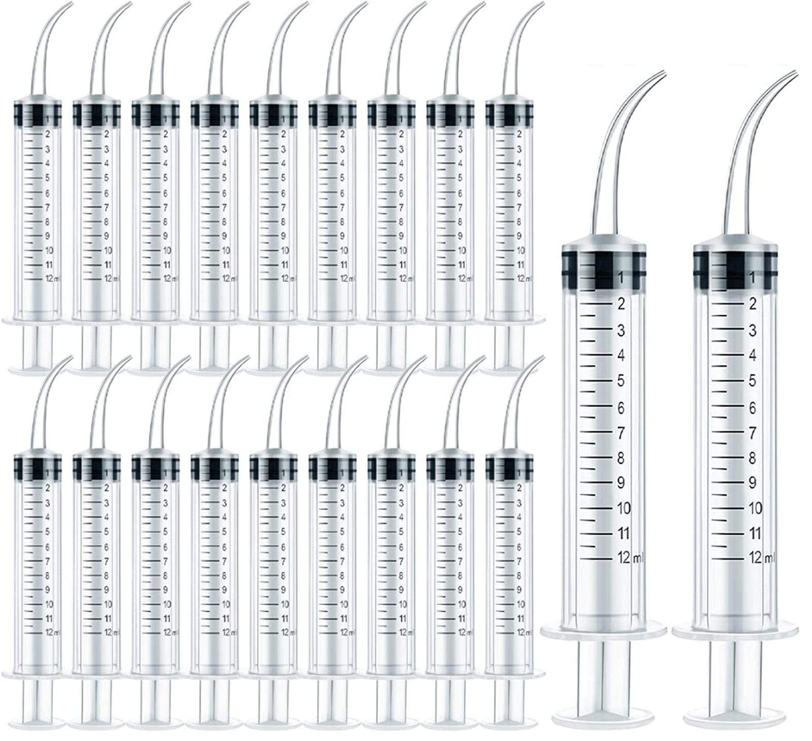 20 Pack Dental Syringe Disposable 12ml Dental Irrigation Syringe with Curved …