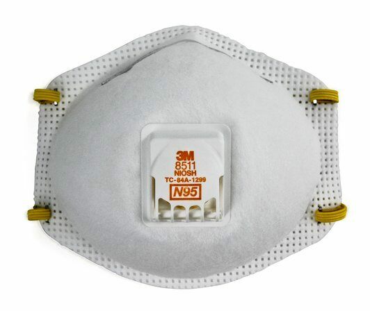 3M 8511 N95 Disposable Particulate Respirator Protection Exhalation Valve 10 BX