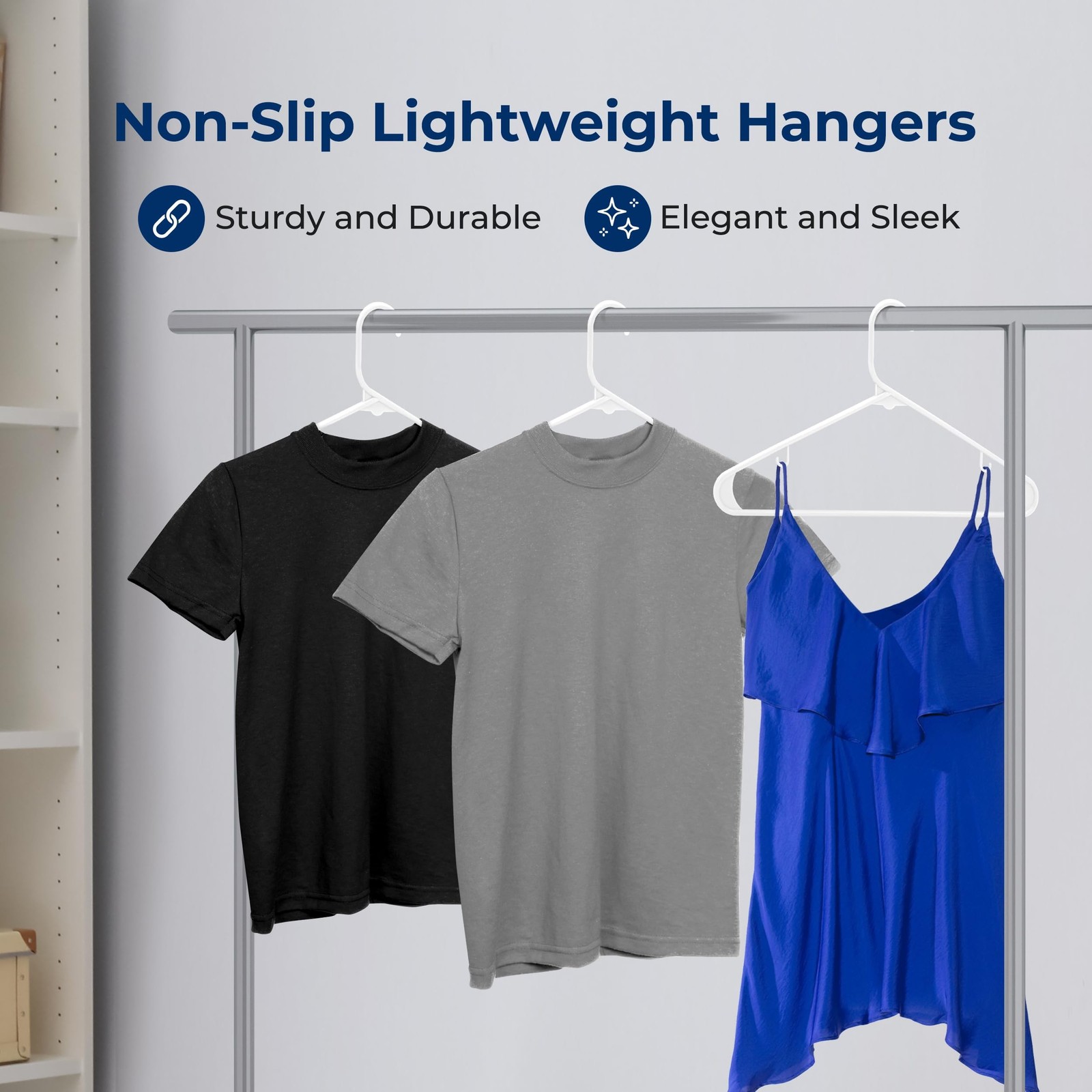 SereneLife Premium 20 Pack Plastic Hangers, Lightweight, Durable, Space Savin…