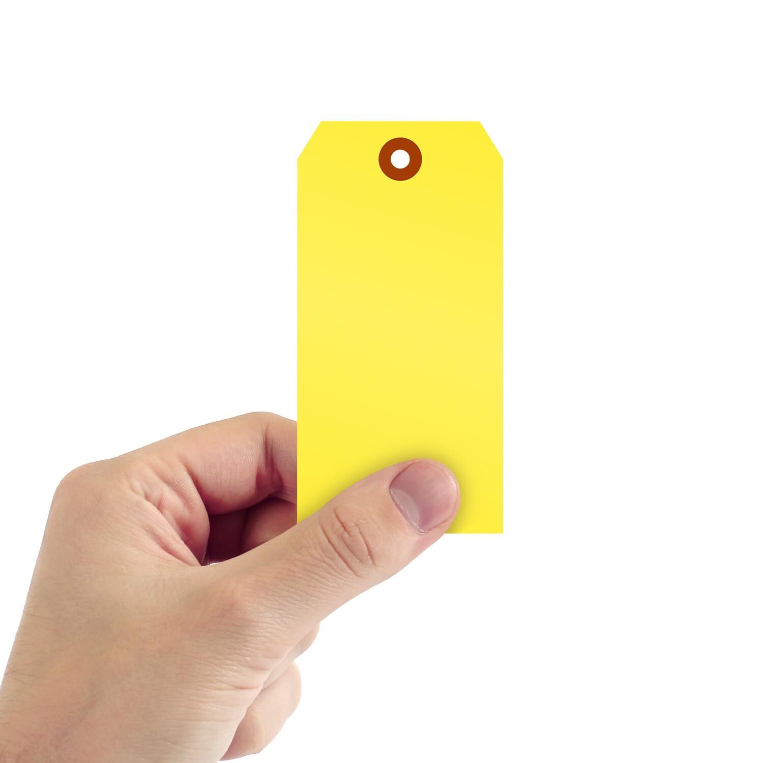 Fluorescent Yellow Blank Tags with Pre-Punched Hole – 100-Pack 4.75″ x 2.375″…