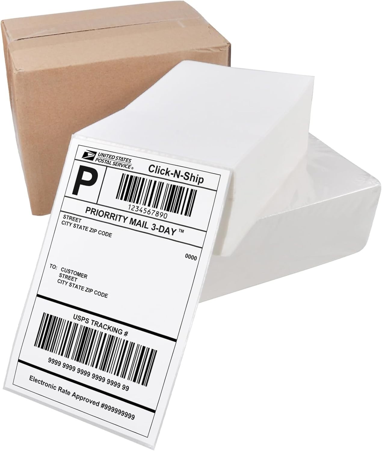 Dual Stack 1000 Count 4×6 Thermal Labels – Easy Separation & Strong Adhesive
