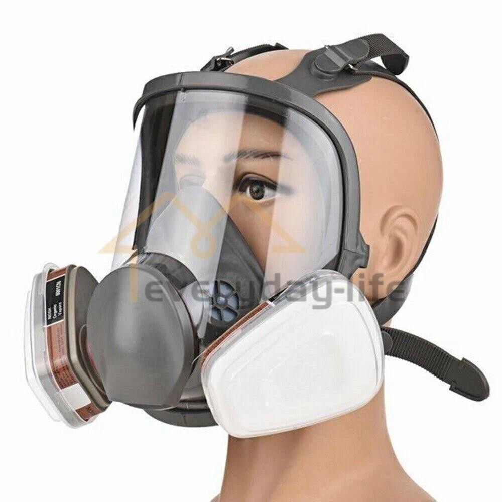 Full Face Gas Mask Painting Spraying Respirator w/Filters Set for 6800 Facepiece