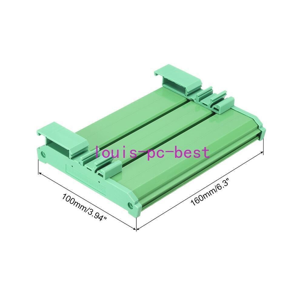 PCB DIN Rail Mount Carrier, Circuit Board Mounting Holder 100x160mm Green