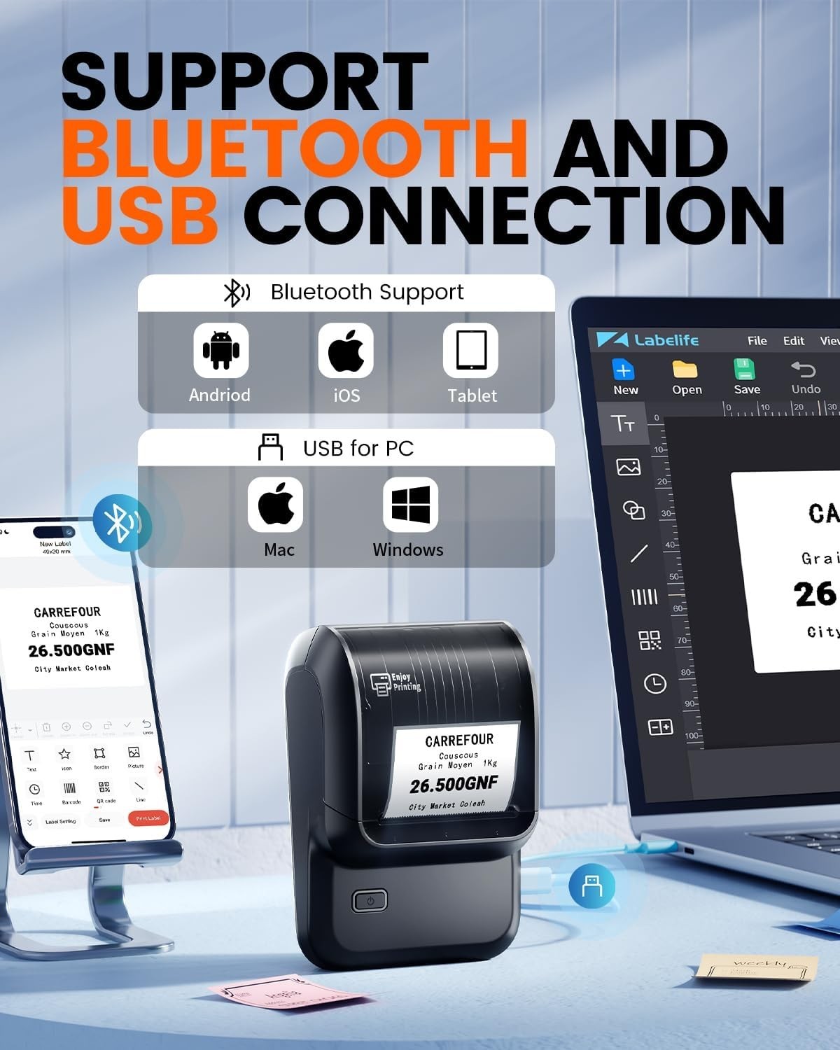 Label Maker Machine with Tape, M100 Address Barcode Label Printer, Versatile …