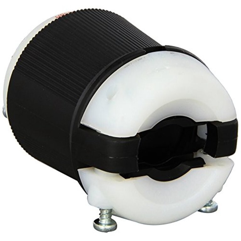 Hubbell HBL2521 4 Pole 3 Phase 20A Insulgrip Locking Plug – Black/White