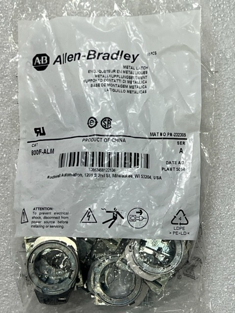 Bag of 10 pcs – 800F-ALM Ser A Metal Mounting Latch New in Sealed Bag
