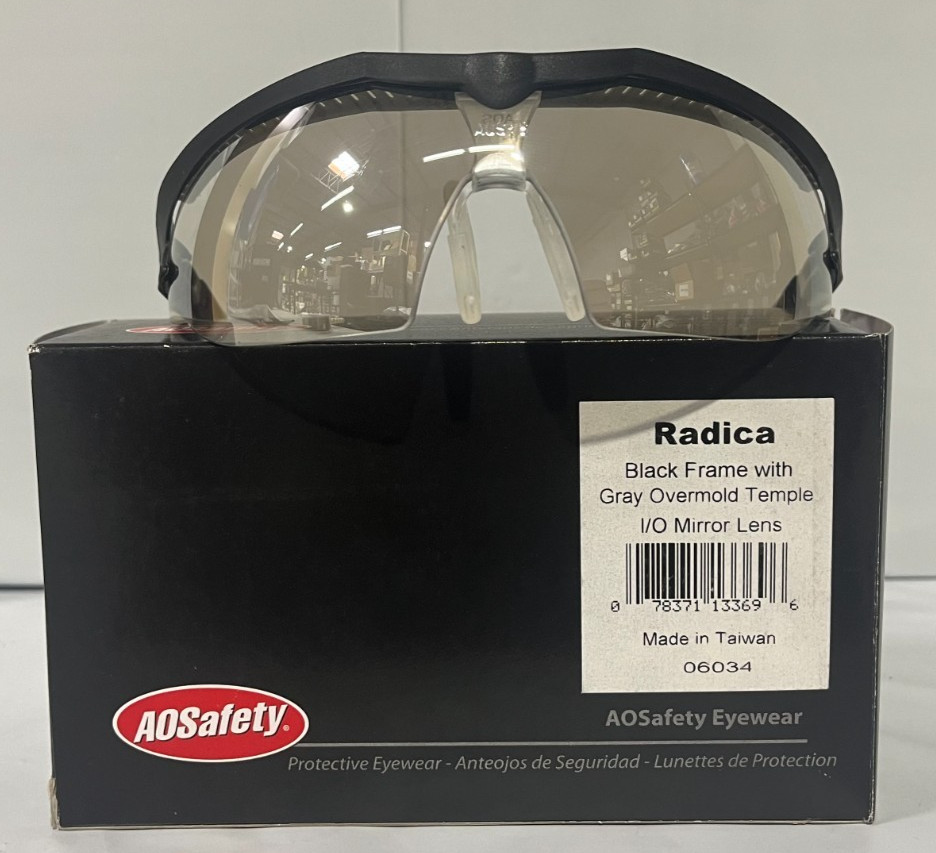 AOSafety Indoor Outdoor Anti Fog Clear Mirror Sun Safety Glasses ANSI Z87+