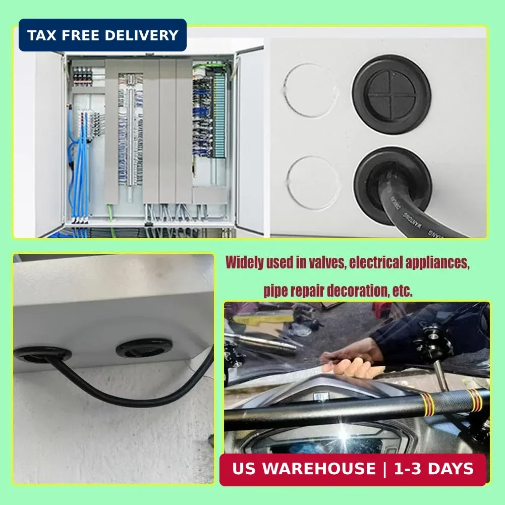 65Pcs Round Rubber Grommets kit 6 Sizes Double Sided Rubber Grommets for Wiring