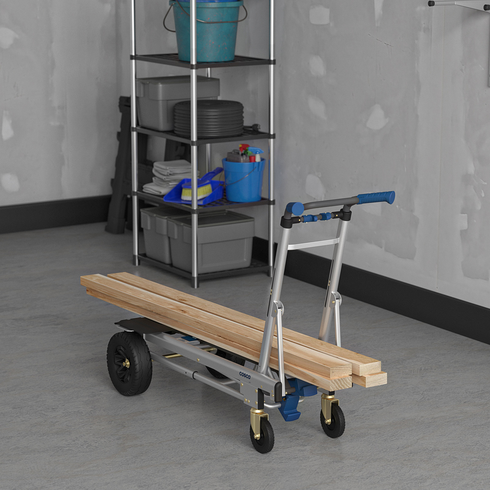 COSCO 5-in-1 Convertible Hand Truck, Position Extendable Handle, Aluminum, NEW