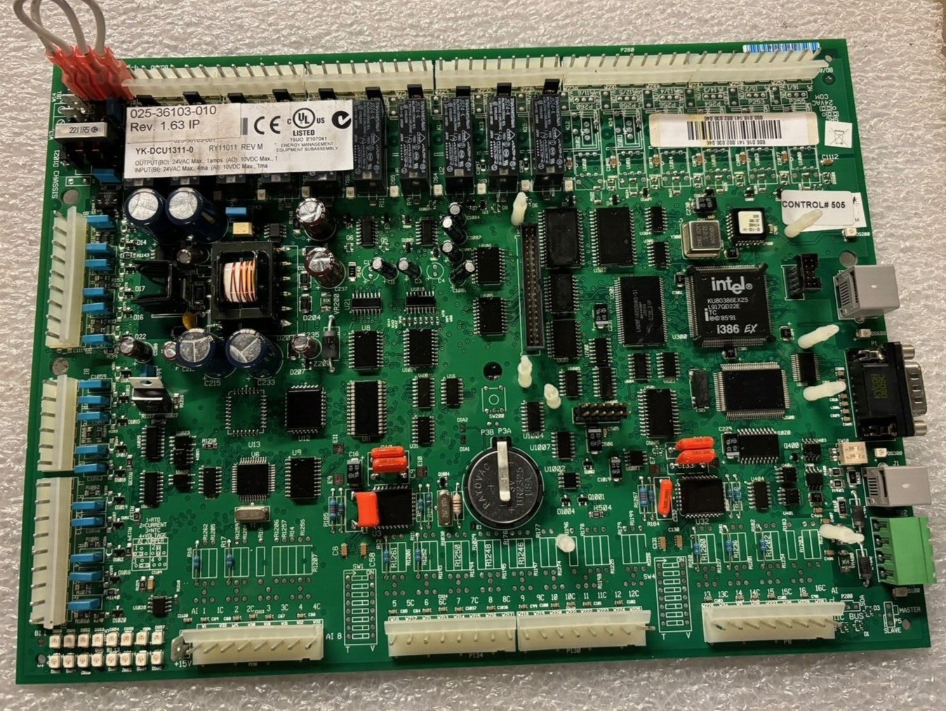 JOHNSON CONTROLS CONTROL BOARD 025-36103-010 RY11011 Rev M , YK-DCU1311-0