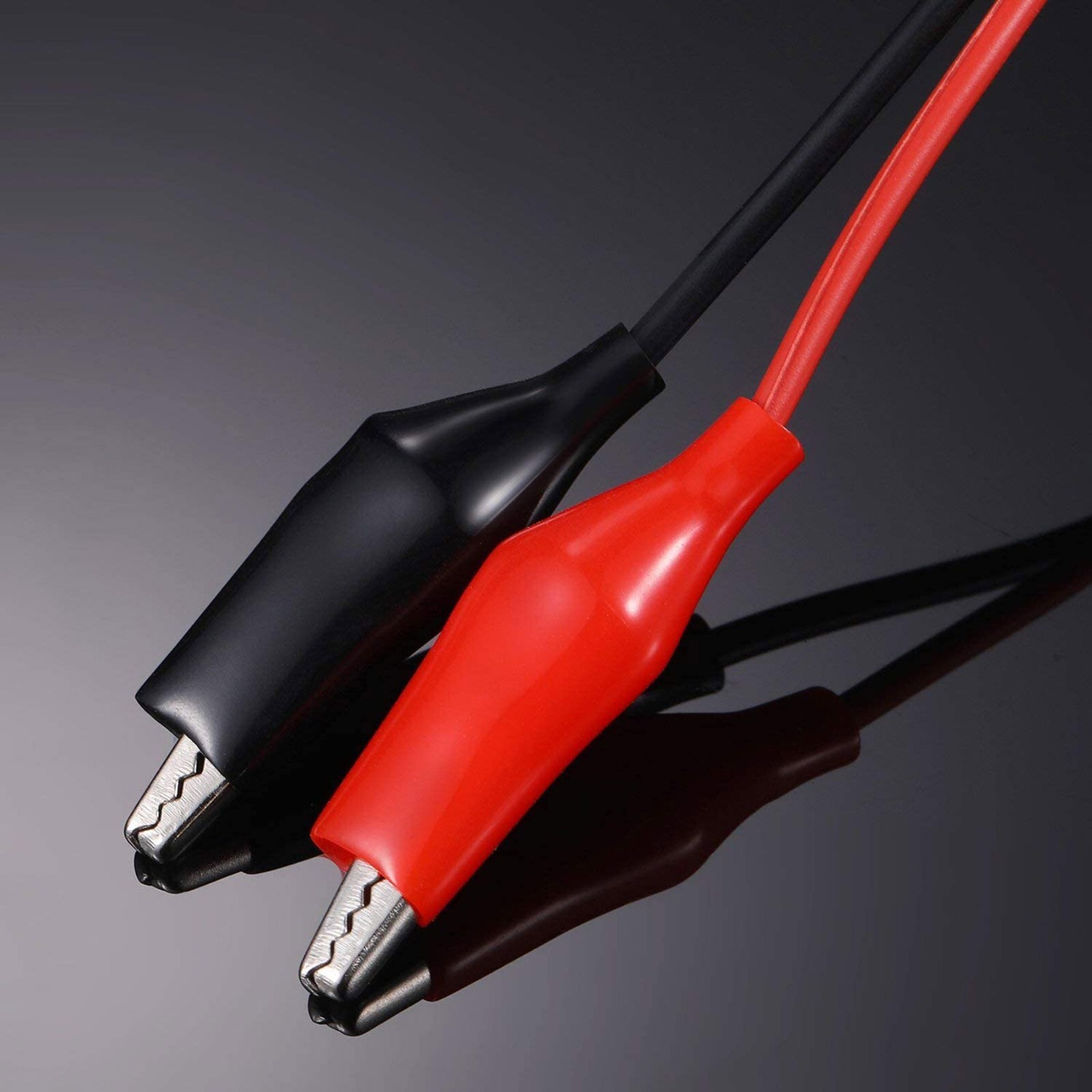 Pair of Dual Red & Black Test Leads with Alligator Clips Jumper Cable Wire