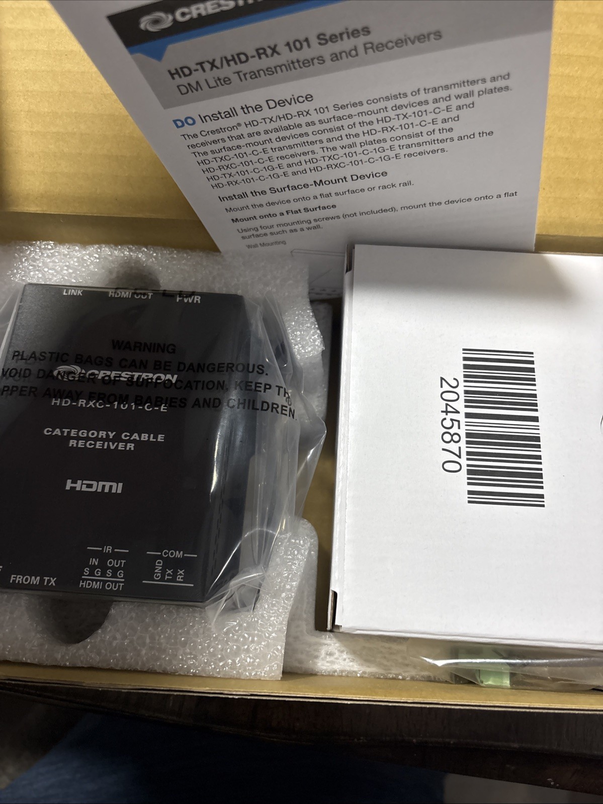 Crestron HD-RXC-101-C-E DM Lite – HDMI over CATx Receiver w/IR & RS-232 6509888