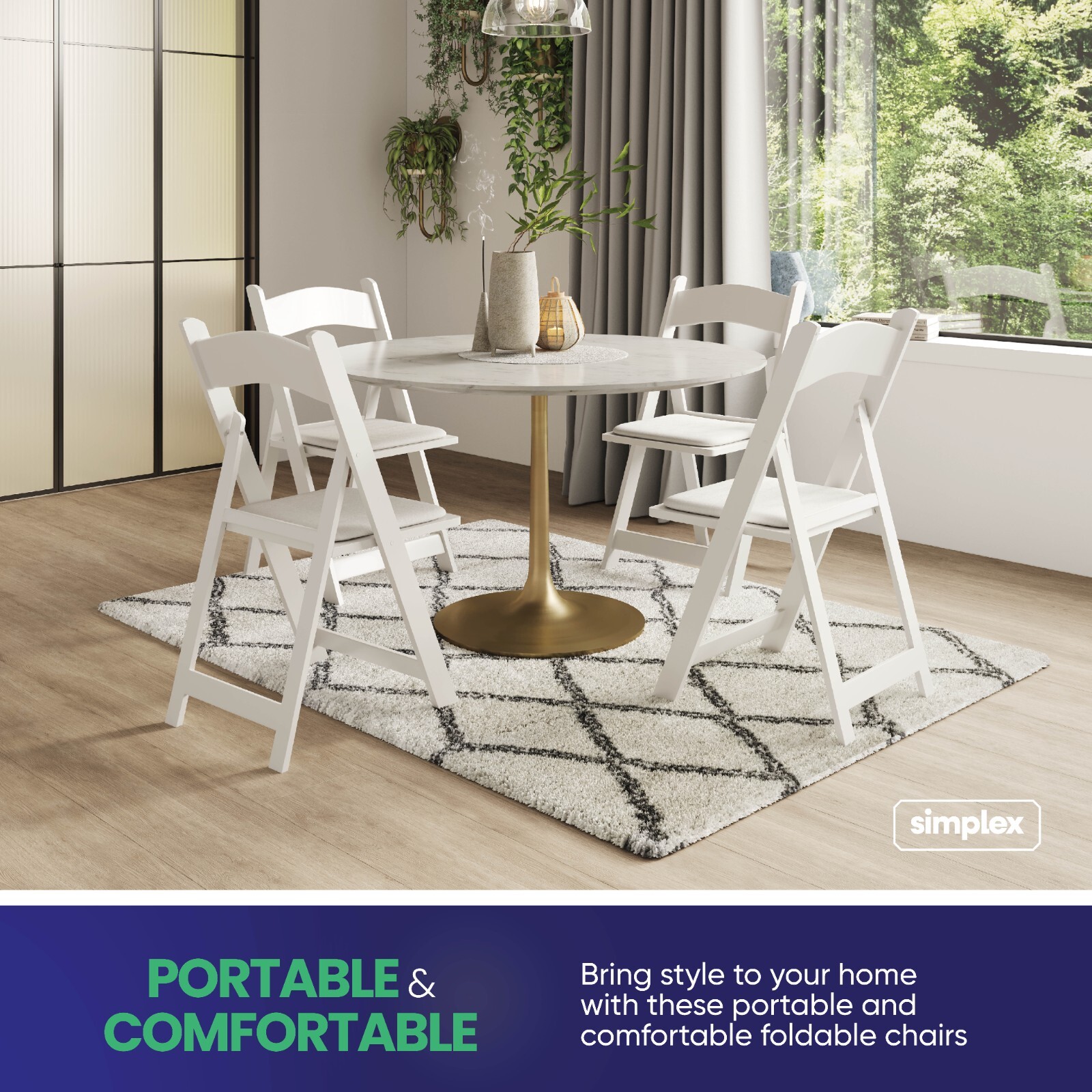 Folding Chairs Indoor/Outdoor Folding White Chairs for Events
