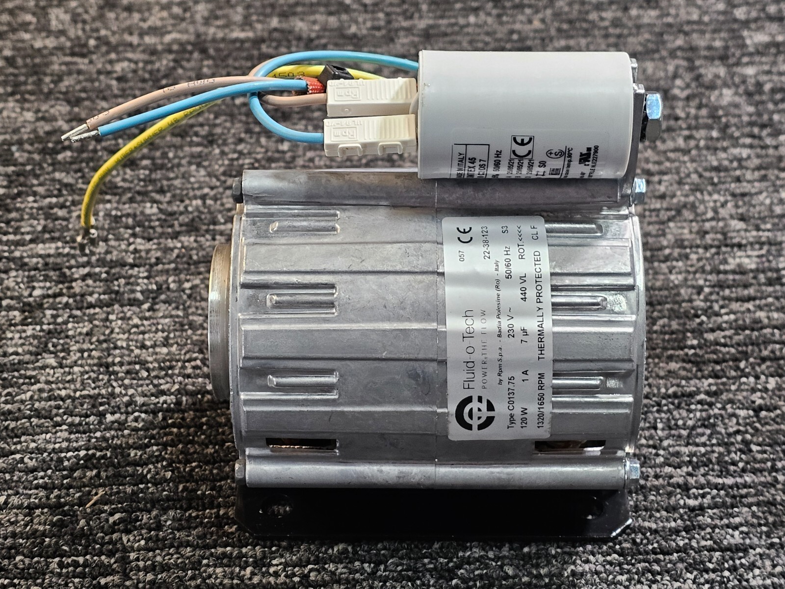 RPM S.P.A MOTOR C0137.75 230V 120W 1320/1650 RPM 50/60 HZ