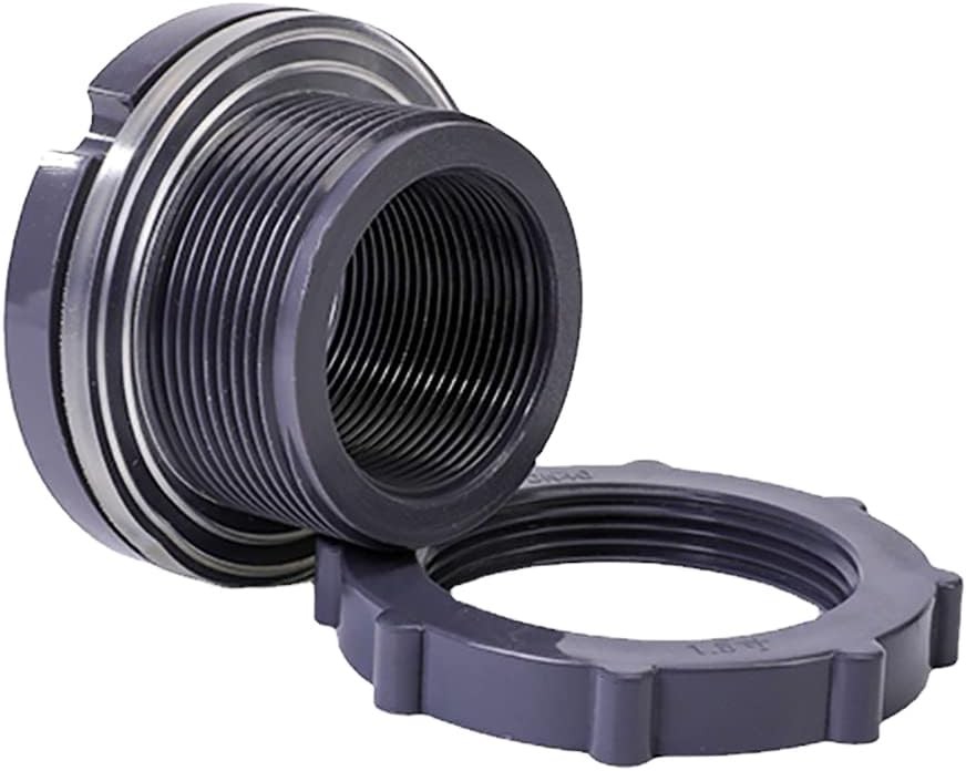 2 Inch PVC Bulkhead Fitting for Water Barrel, Water Tank, Rain Barrels,Npt2 Fema
