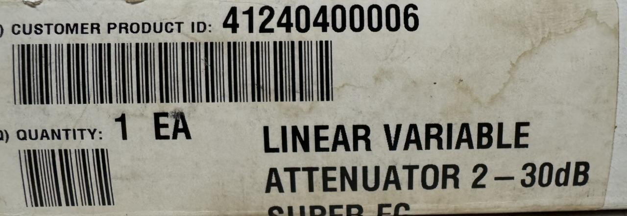 Amphenol 41240400006 Linear Variable Attenuator 2-30dB Super FC