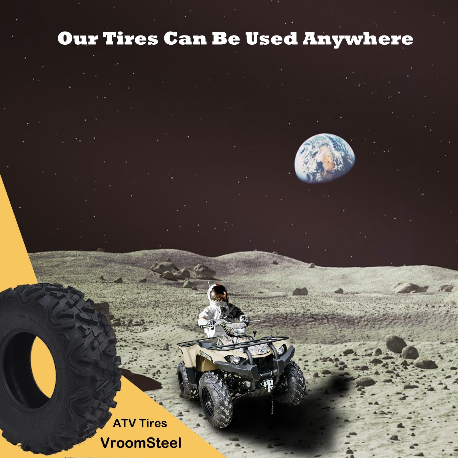 24×8-12 ATV UTV Tires Set of 2 6PR All-Terrain Off-Road Tubeless