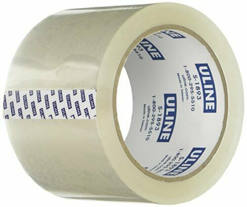 (1) ULINE S-1893 3″ x 55 Yds 2.6 MIL Clear Heavy-Duty Packing Shipping Tape Roll