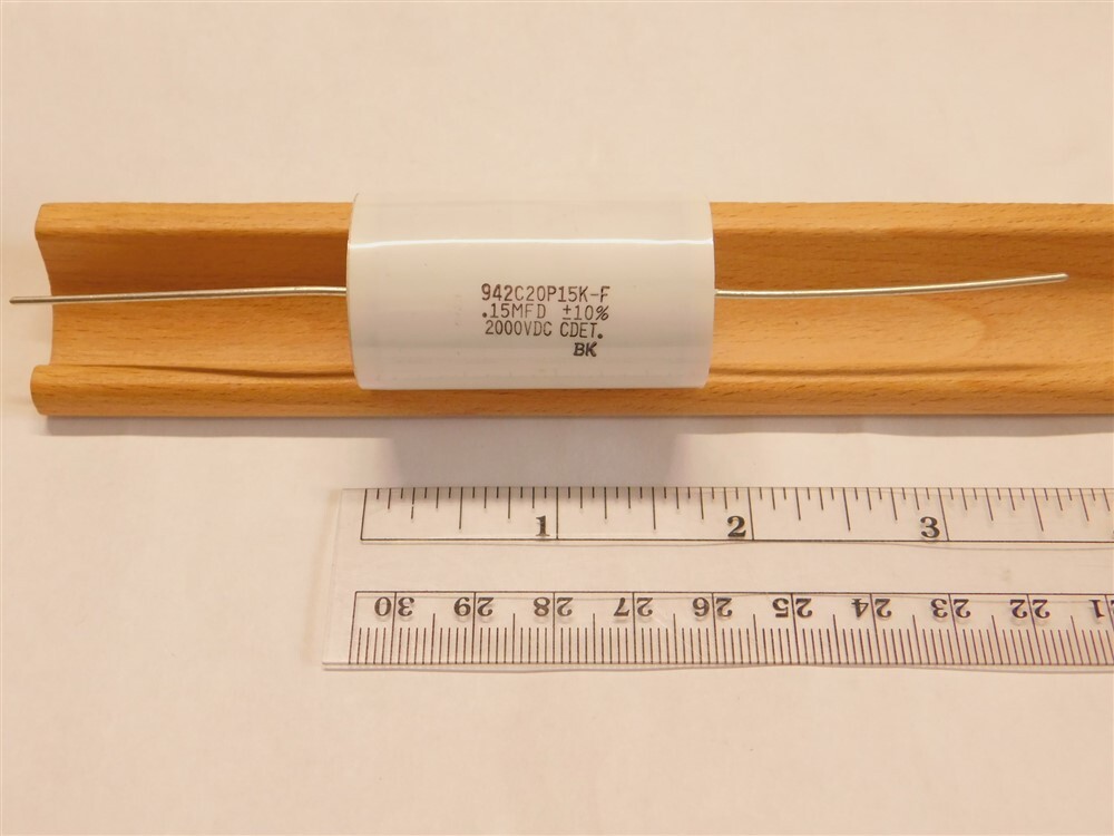 2 Cornell Dubilier 942C20P15K-F .15uF 2000VDC 10% Axial Polypropylene Capacitors