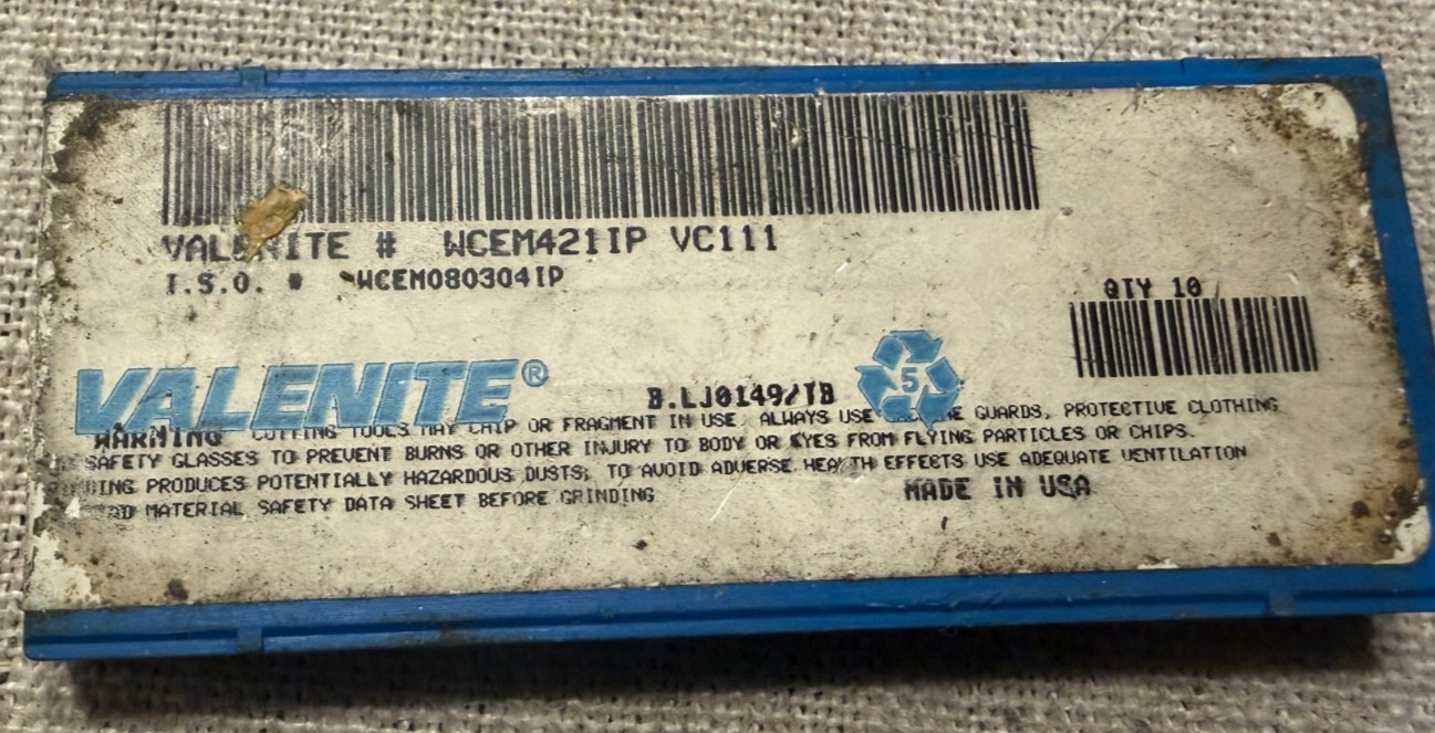 2 pcs Valenite WCEM421IP VC111 Carbide Inserts