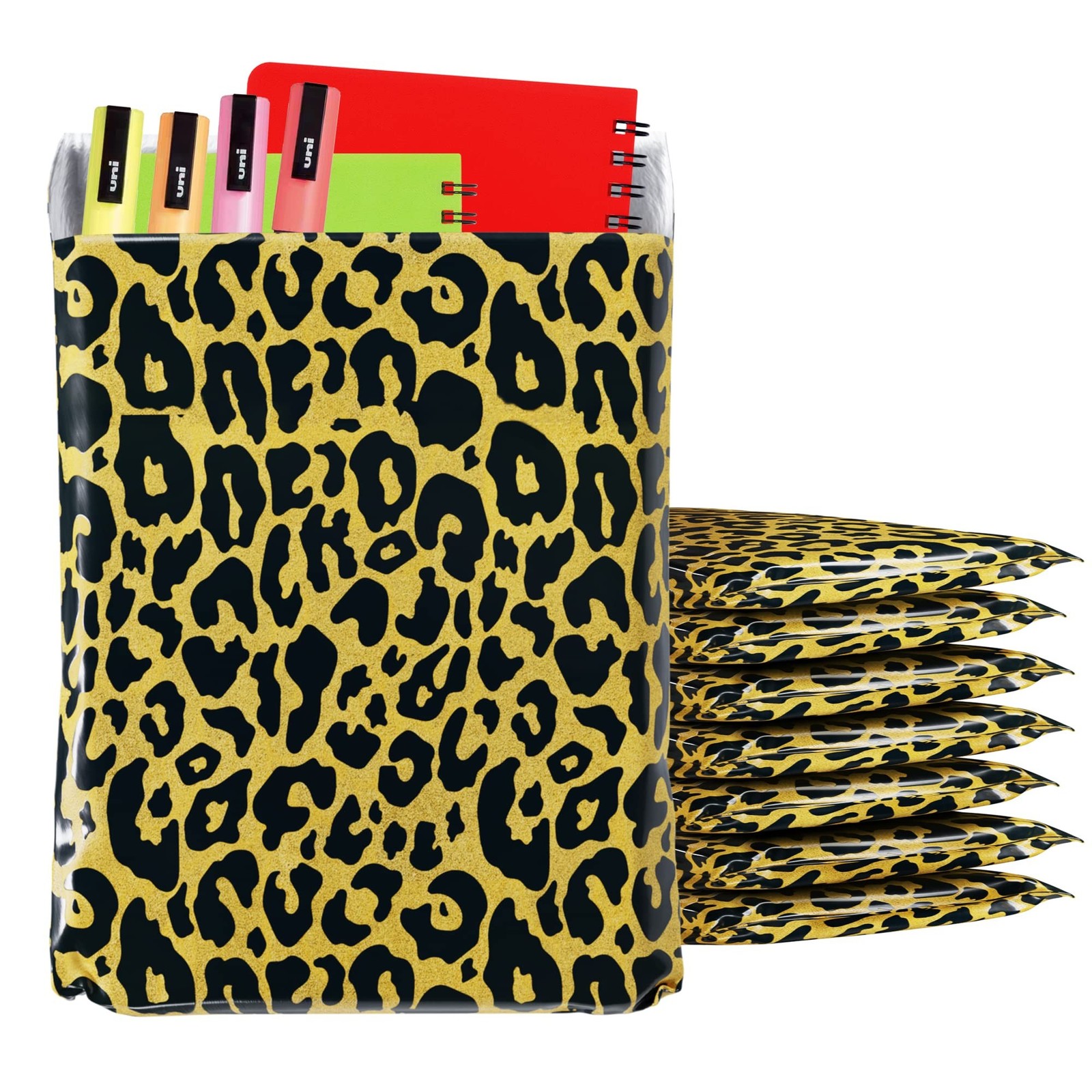 Leopard Poly Mailers Envelopes, 6 x 9 Inches. Pack of 100 Plastic Shipping Ba…