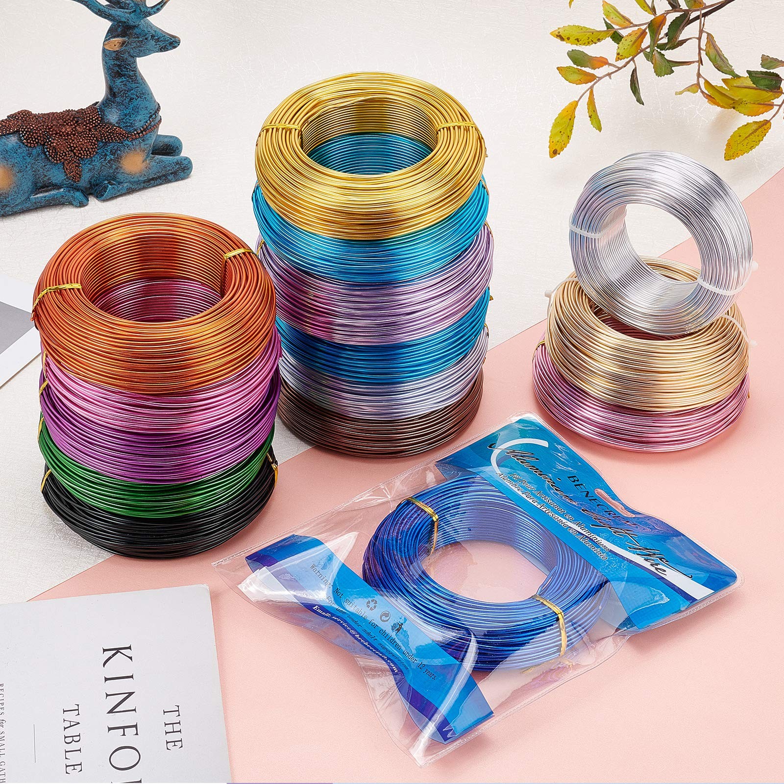 180 Feet 12 Gauge Jewelry Craft Wire Gold Aluminum Wire Bendable Metal Sculpt…