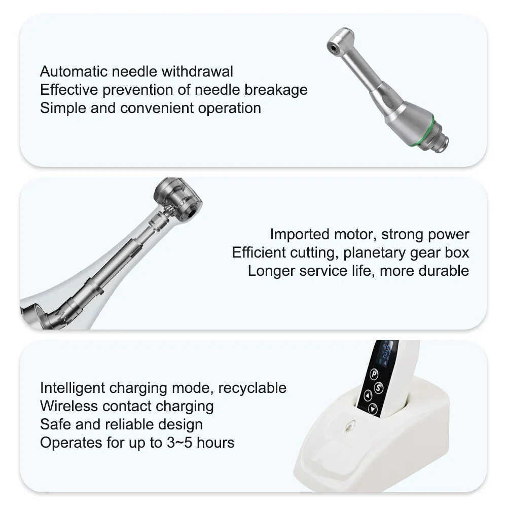Dental Wireless LED Endo Motor 16:1 Contra Angle Handpiece Root Canal Treatment