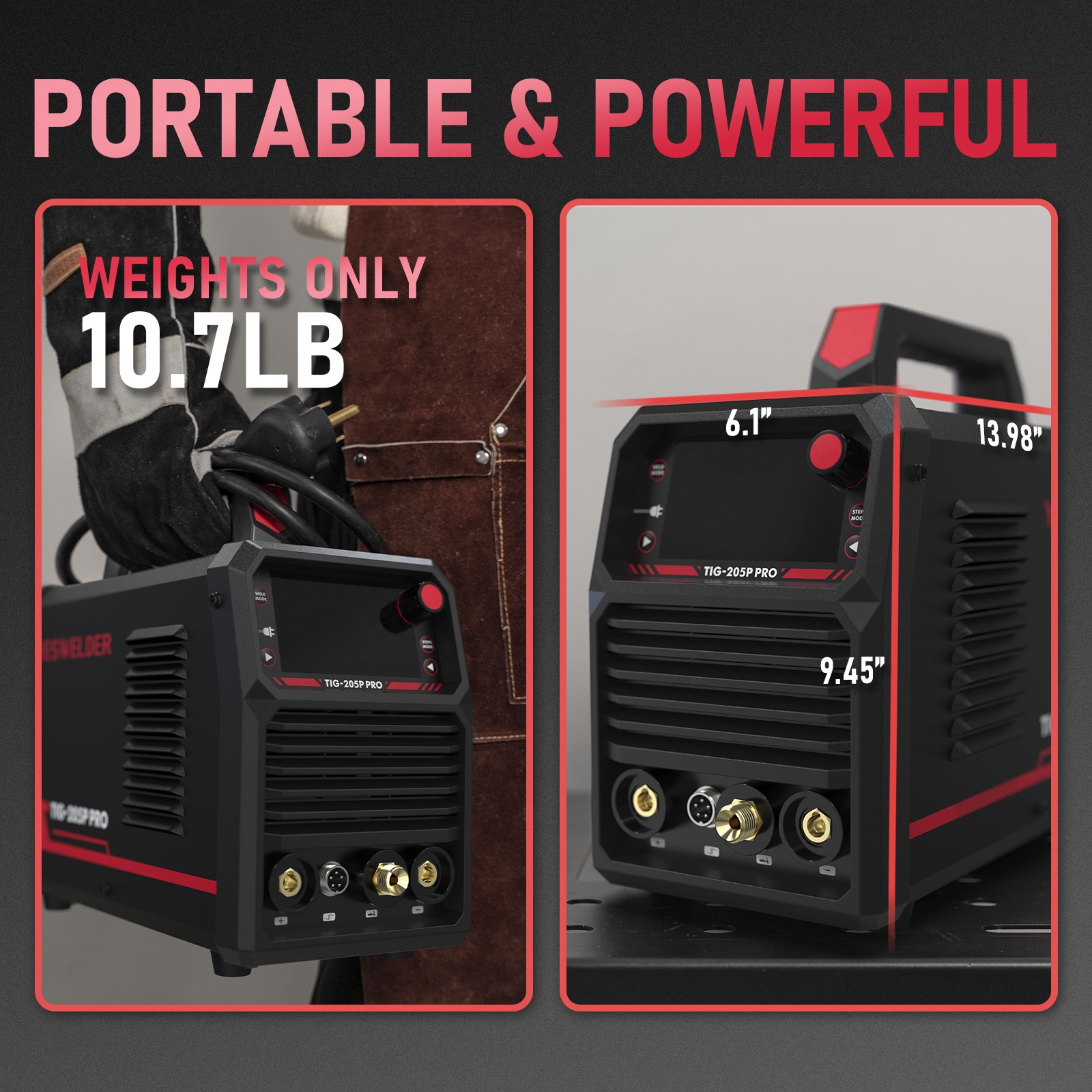 205Amp STICK/DC TIG/PULSE TIG 3 In 1, 110&220V TIG Welding Machine TIG-205P