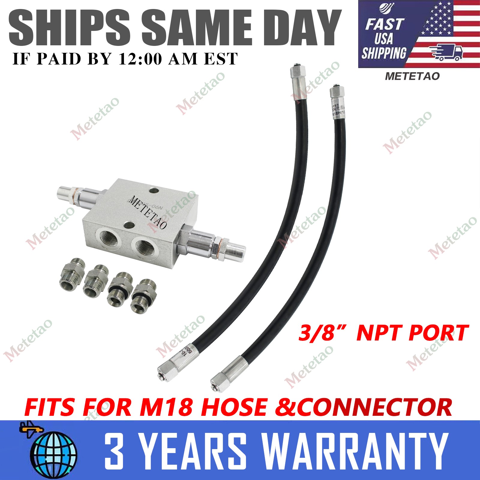 3/8” For Mini Excavator Cushion Valve Kit Swivel Motor Assembled Complete