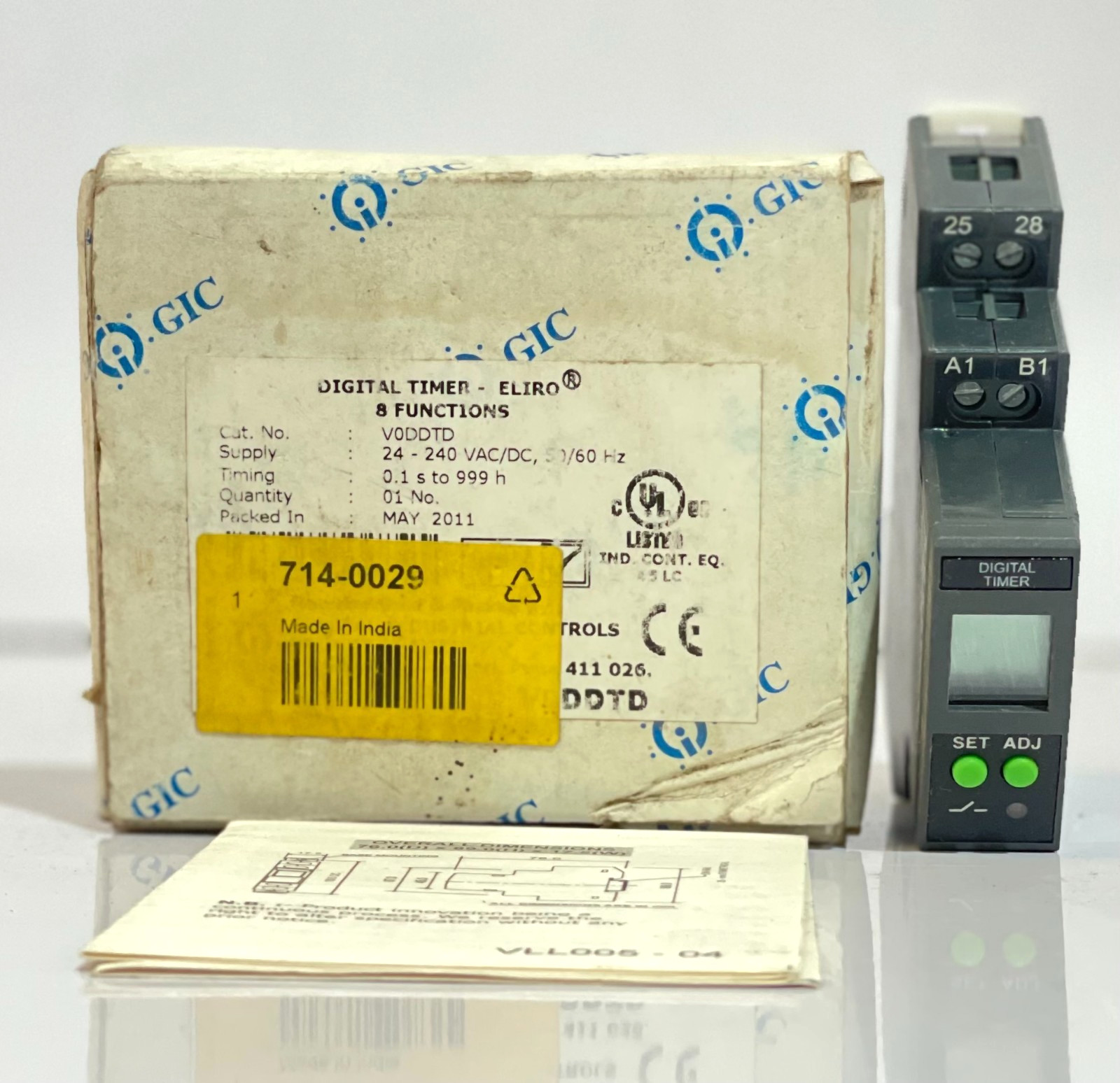GIC V0DDTD MULTIFUNCTION DIGITAL TIMER 0.1S-999H 24-240VAC/DC FREE FAST SHIPPING