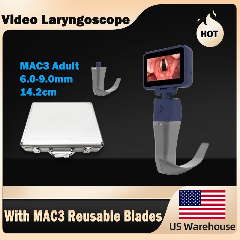 3.5 inch Touch Screen Digital Video Laryngoscope With Adult Size Reusable Blade