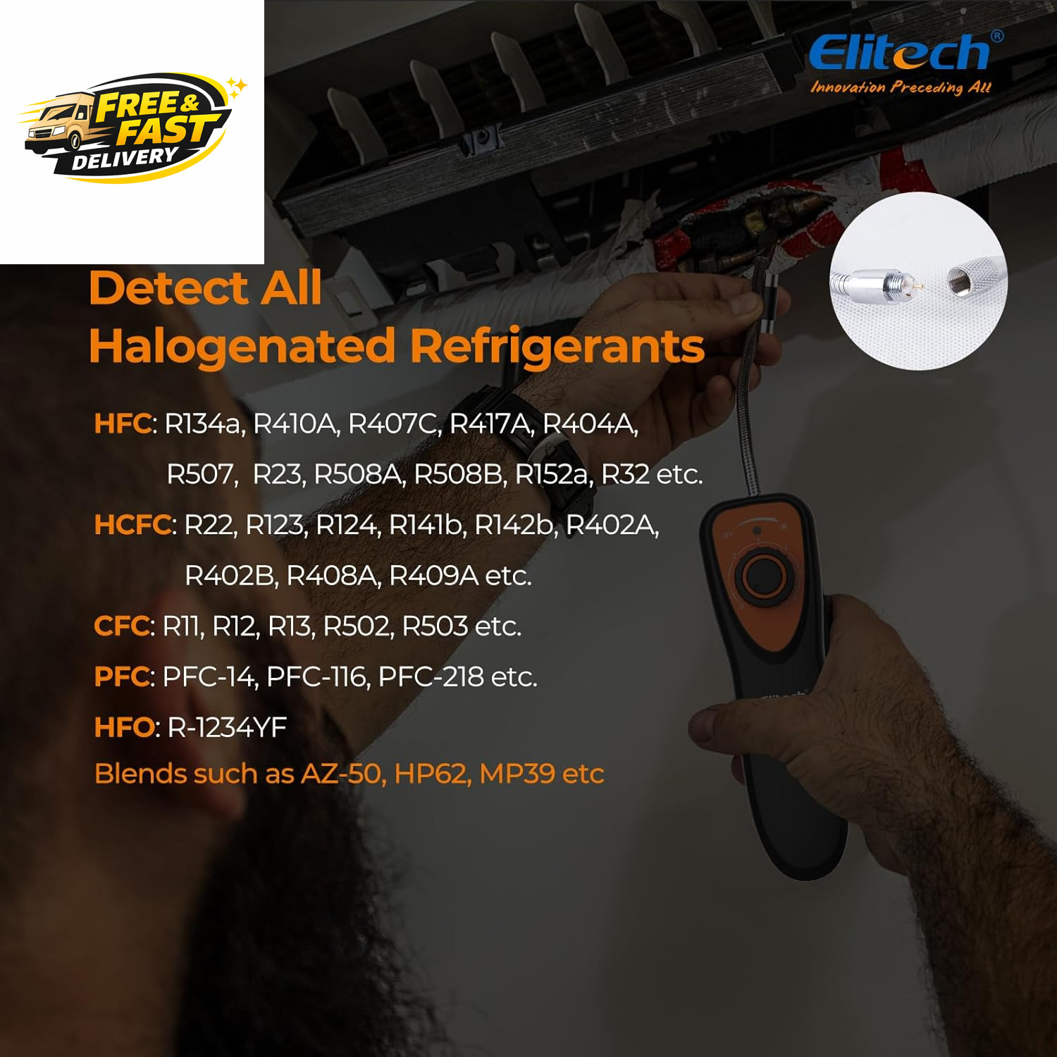 Refrigerant Leak Detector, CLD-100 Freon Leak Detector Car HVAC Halogen Refriger