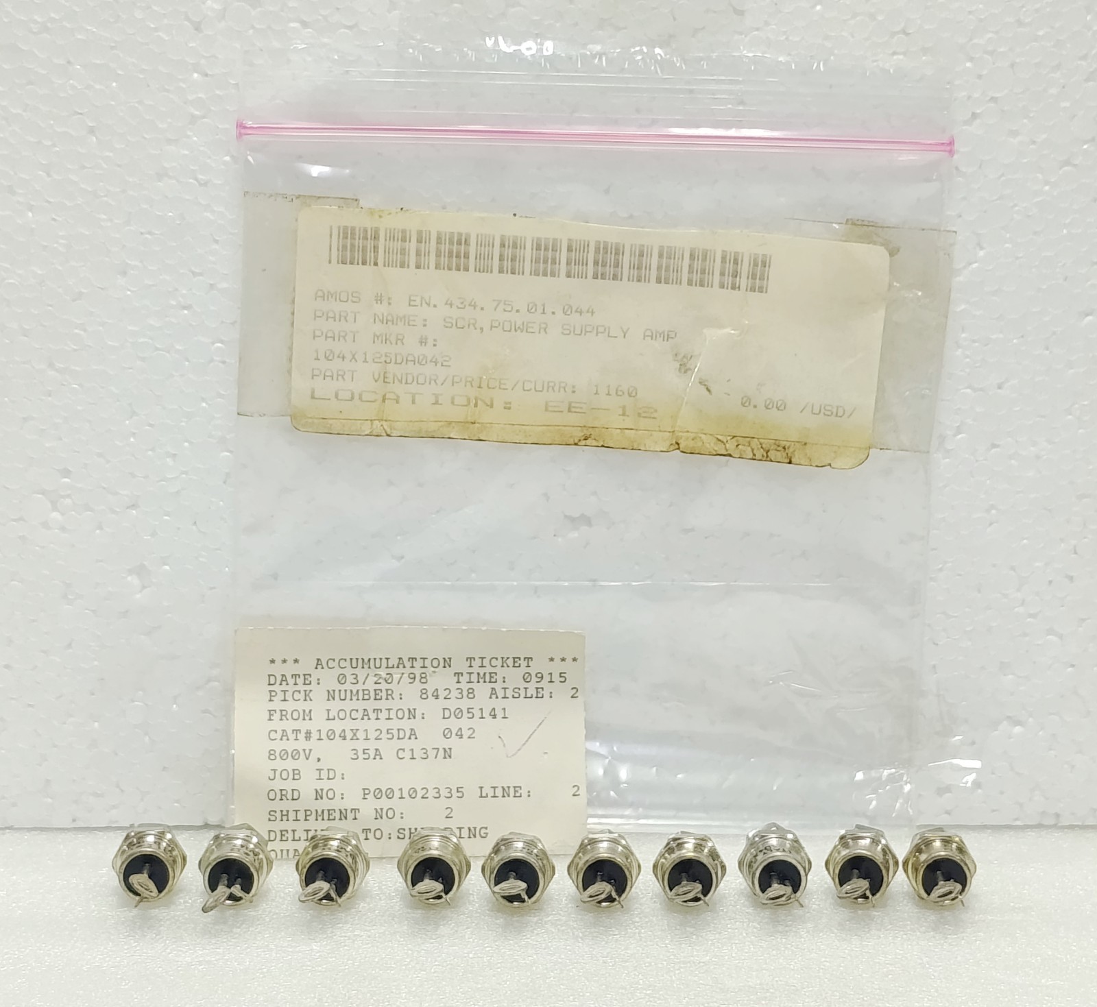 GE IR 104X125DA042 SCR Thyristor 800V 35A Power Supply Amp Lot of 10 New Surplus