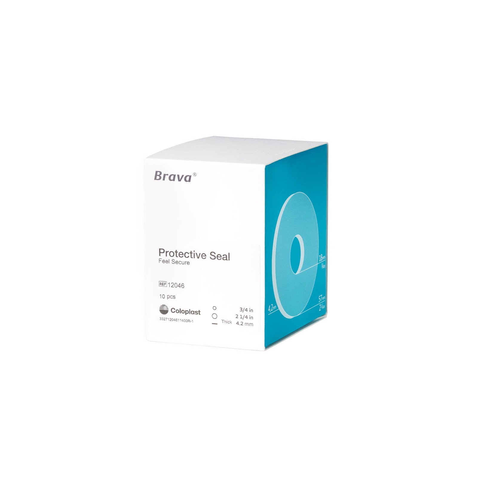 Coloplast Ostomy Seal Brava Thick 3/4 Inch (18mm) Stoma 2-1/4 Inch (57 mm) 4.2mm