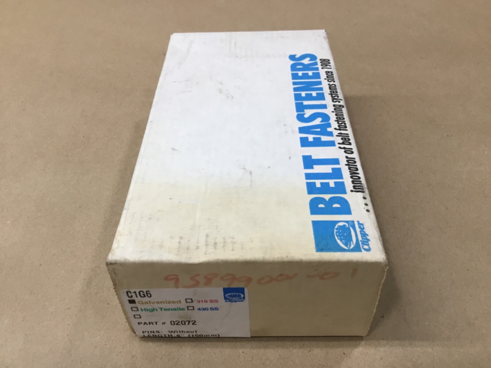 Box Of 24 Clipper C1G6 Belt Fasteners 6″ Without Pins 02072 Galvanized #20G86RM