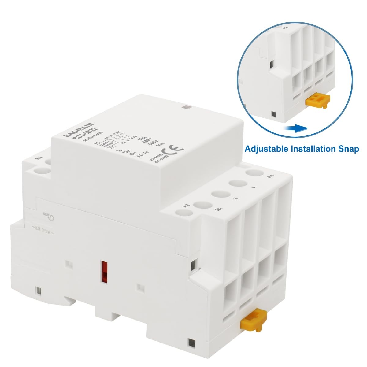220V AC 4-Pole Modular Contactor, 50A 2NO2NC Normally Open + Normally Closed,…
