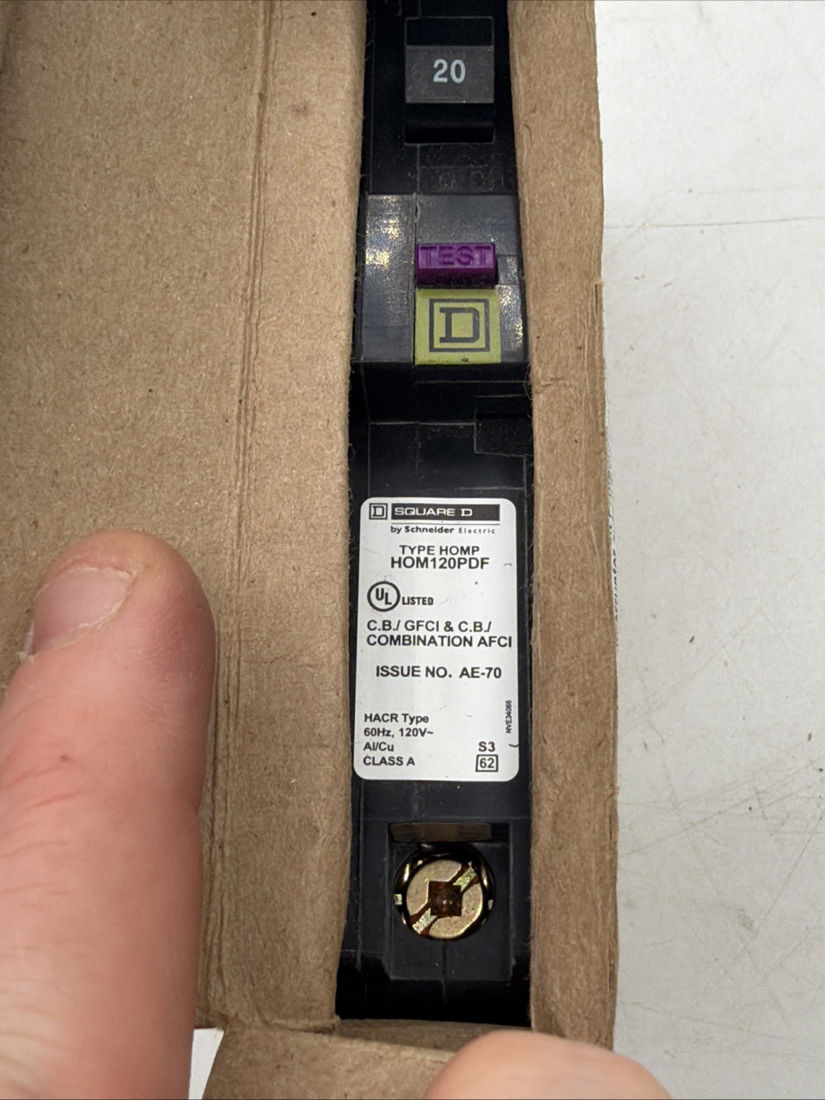 10 PCS Square D HOM120PDF HOM120PDFC 20A GFCI/AFCI Combo Plug On Neutral Surplus
