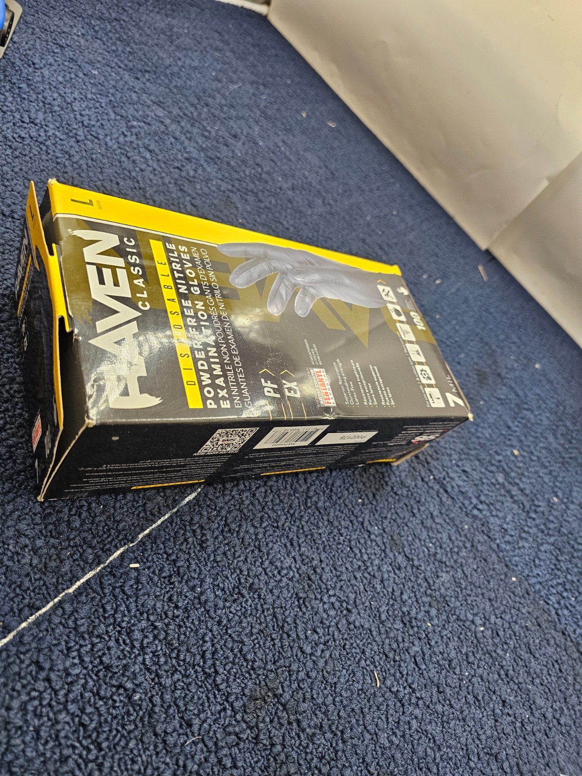 (QTY 100) SAS Raven 66518 Black Nitrile Gloves Powder Free 7mil Version Large