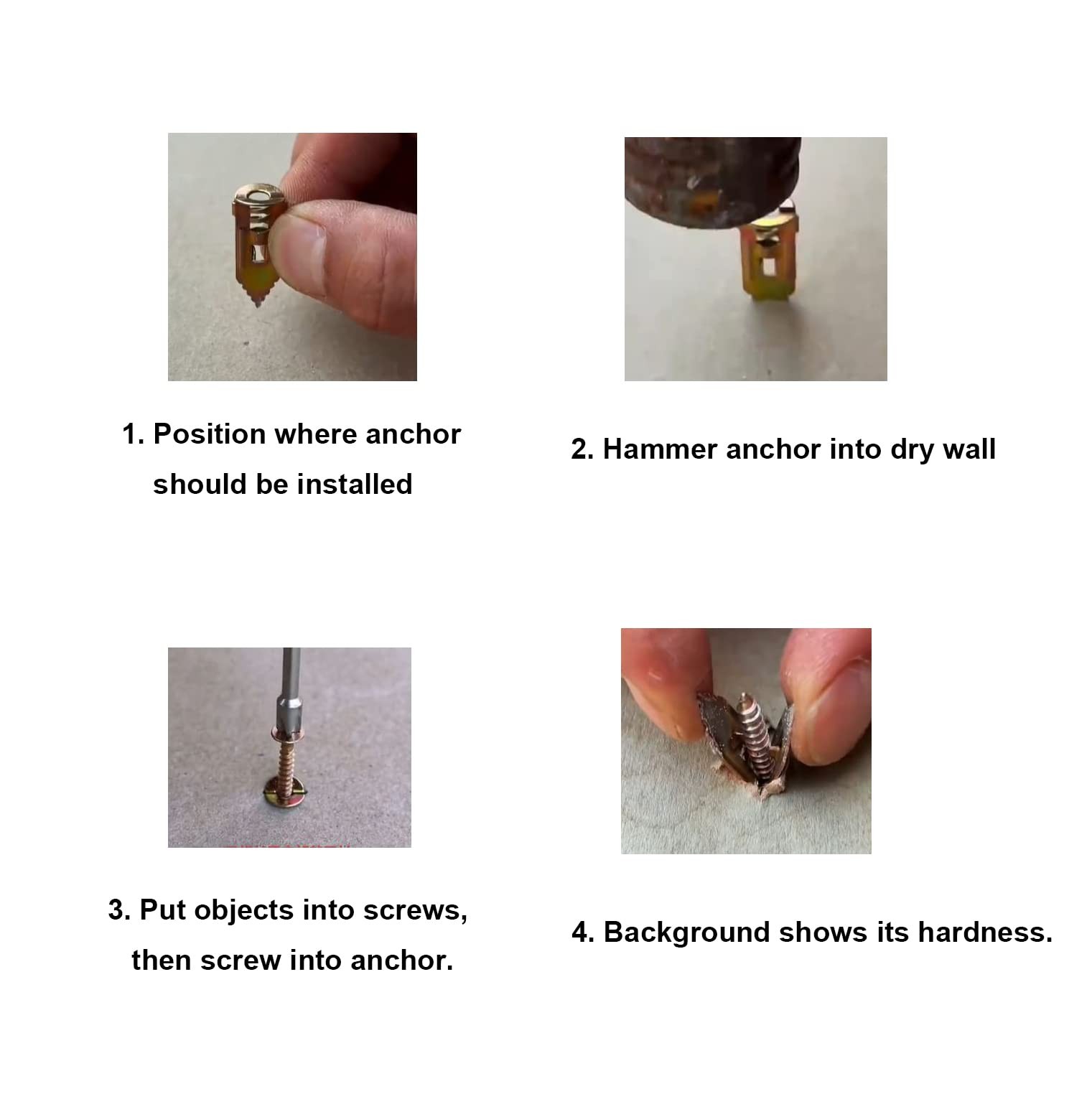 binifiMux Drywall Anchors with Self Drilling Screws Kit, 12x30mm Bronze