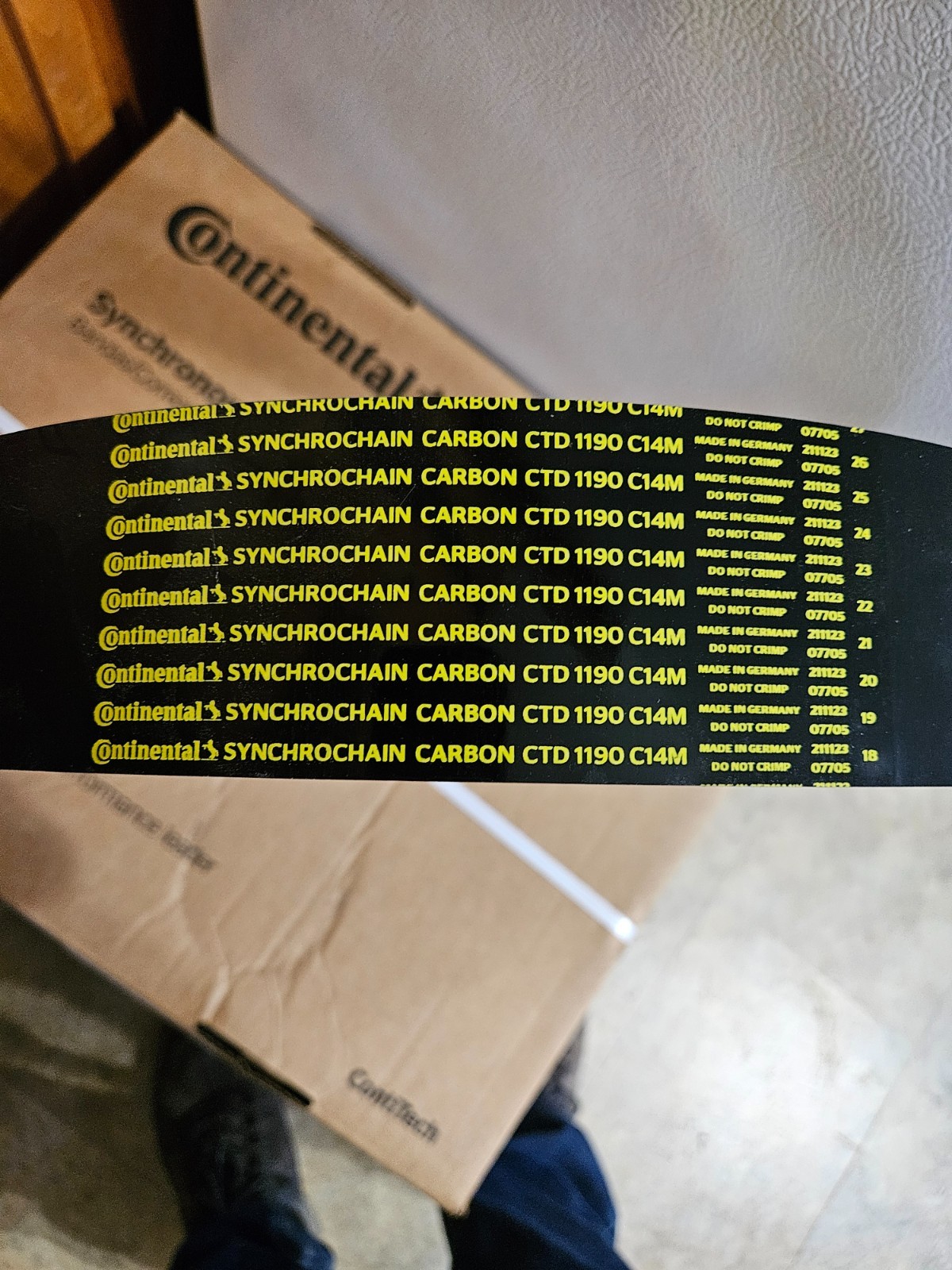 Continental CTD14M-1190-68 synchrochain carbon synchronous drive belt new in box