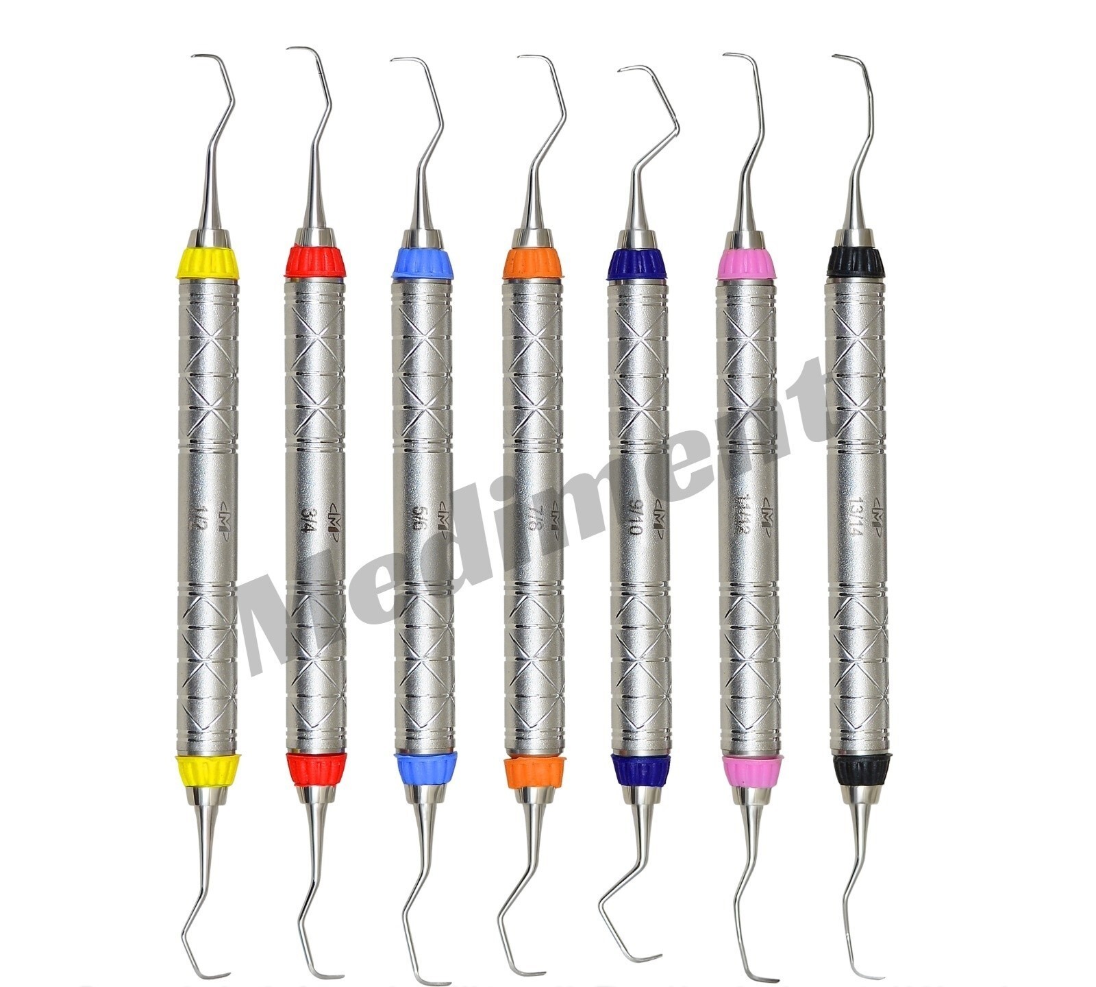 7 Pcs Dental Periodontal Gracey Curettes Surgical Hollow Handle Probe