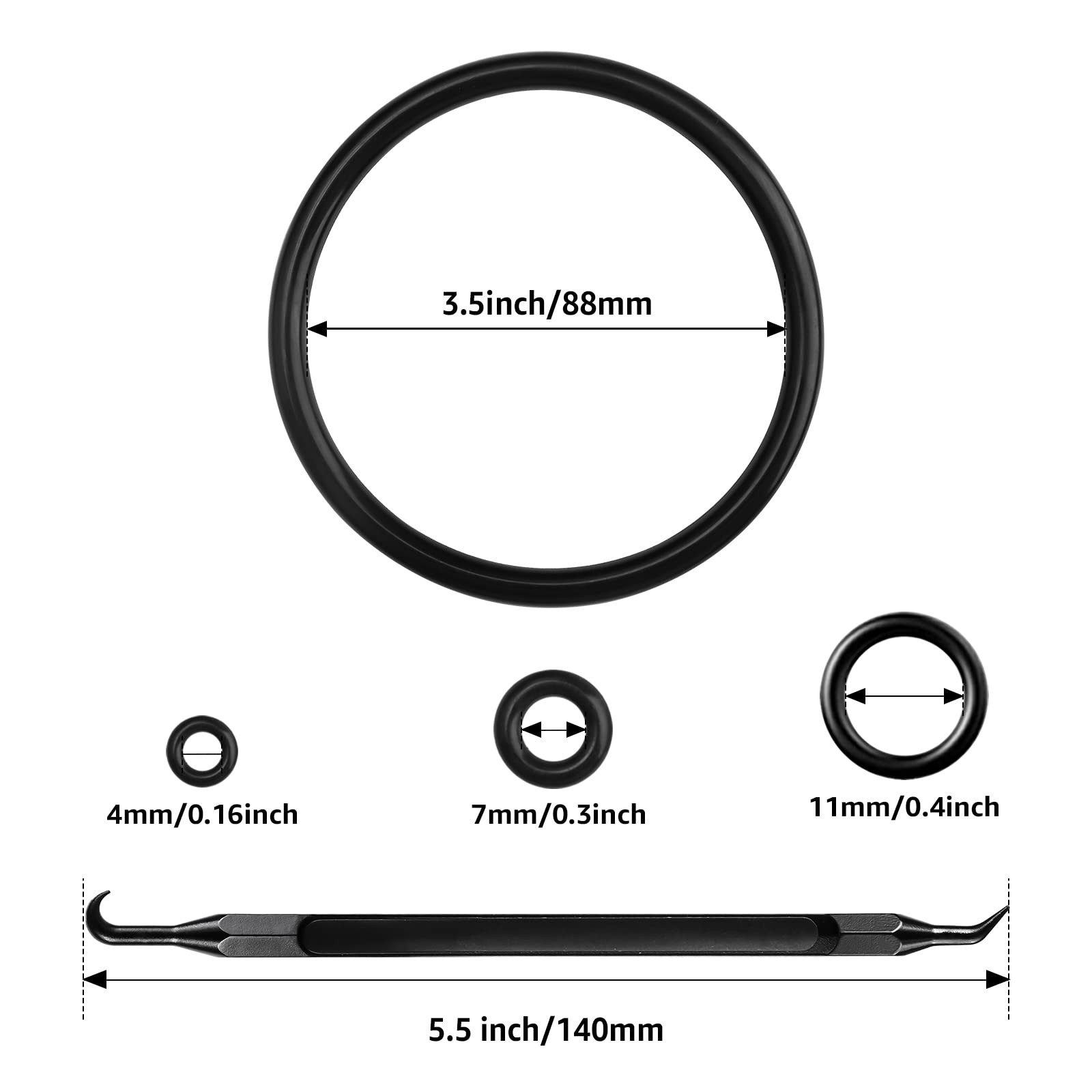 Dbgogo Homebrew Gasket Set, 28 PCS 28pcs O-Rings + Removal Tool, Black