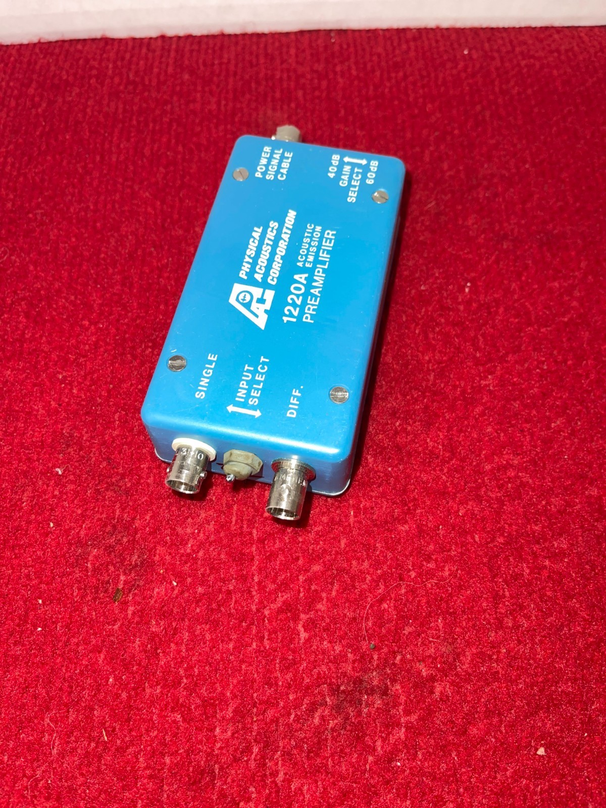 PHYSICAL ACOUSTIC EMISSION CORP AE 1220A PRE-AMPLIFIER SENSOR AS PICTURE R9-A-06