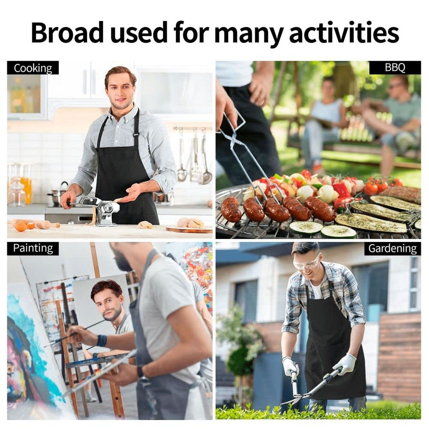 Kitchen Chef Apron With Pockets For Cooking Grilling Bbq Painting Women Men A…