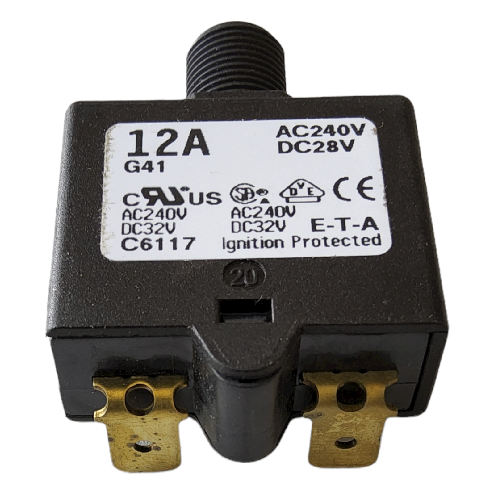 Circuit Breaker ETA 1658 12A DC AC Push Thermal Overcurrent P 13 terminals