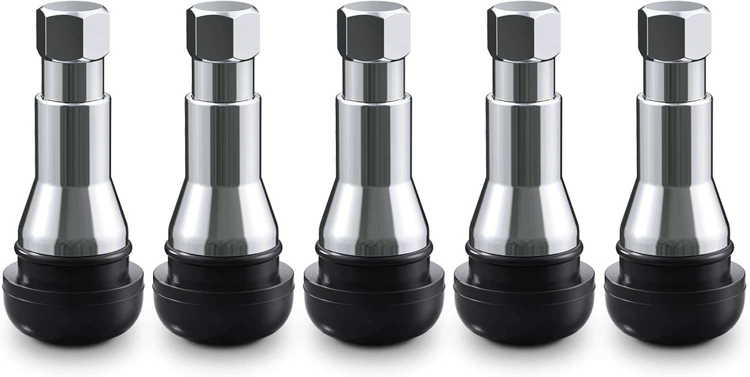 TR413AC Chrome Rubber Snap-in Tire Valve Stems 5 Pack – EPDM Automotive