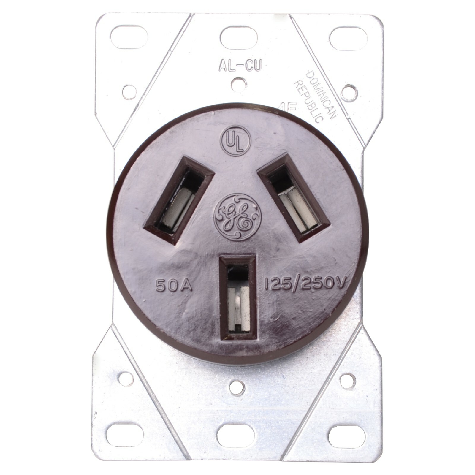 GENERAL ELECTRIC NEMA 10-50R 50A Amp 125V/250V Volt 3 Pole 3 Wire Receptacle