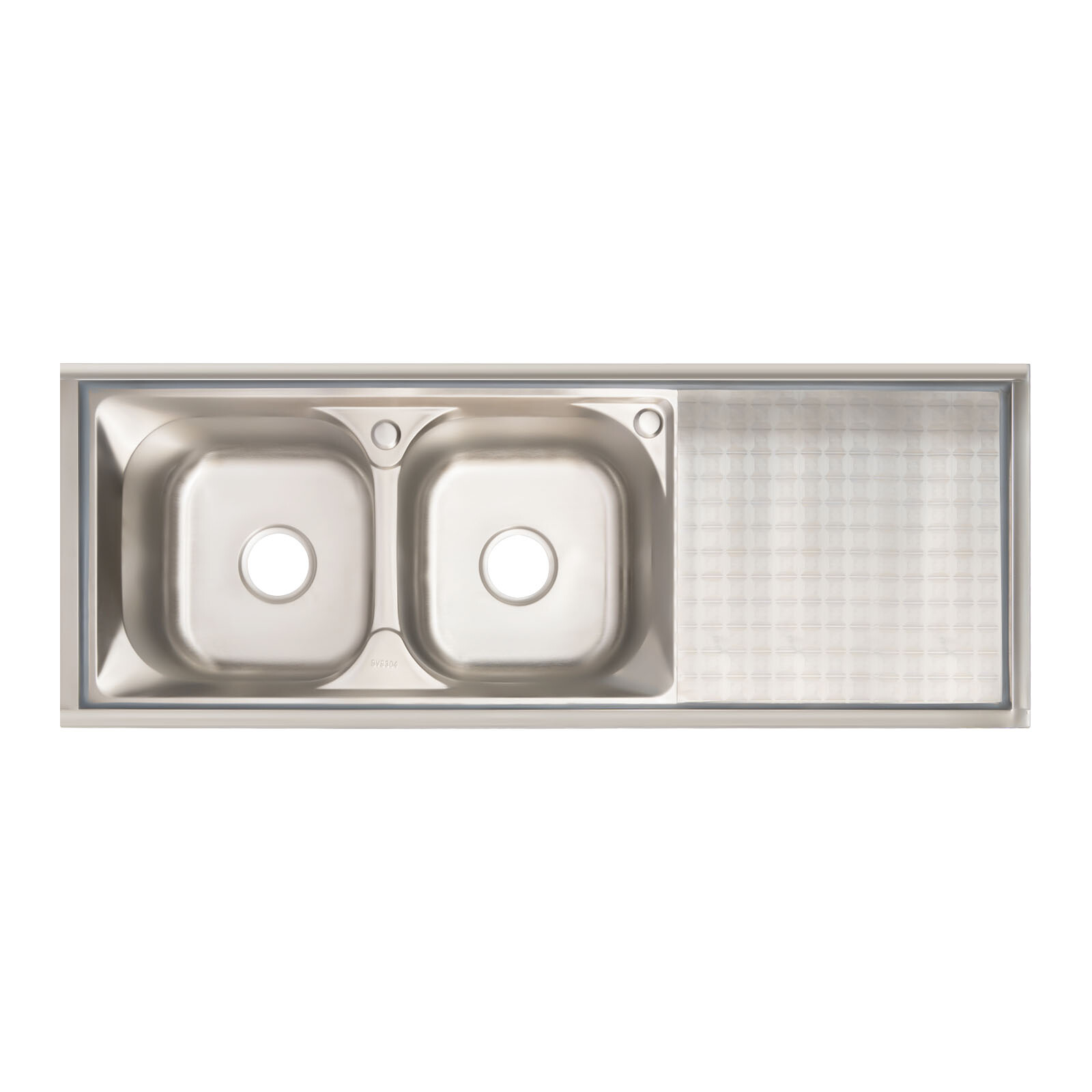 2 Compartment Commercial Kitchen Sink Prep Table with Faucet Set Stainless Steel