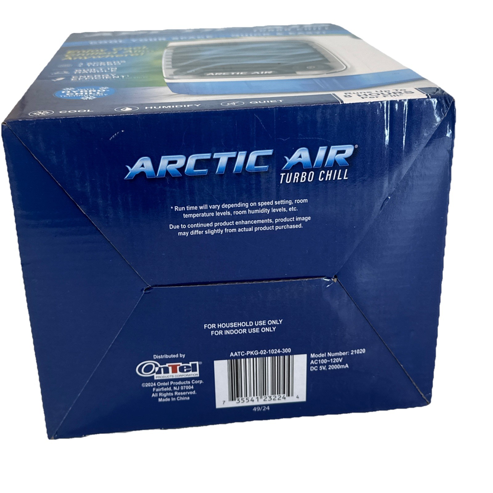 ARCTIC AIR Turbo Chill Desktop Evaporative Space Cooler with LED Nightlight