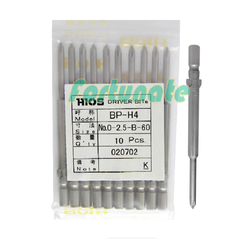 10PC/bag NEW FOR Screwdriver head BP-H4 No.0-2.5-B-40/60/80/100/120